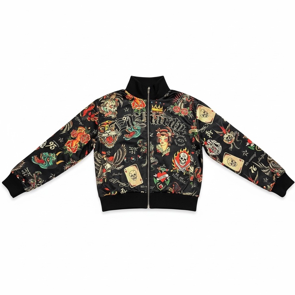 New Ed Hardy women’s Multicolor Graphic Jacket medium